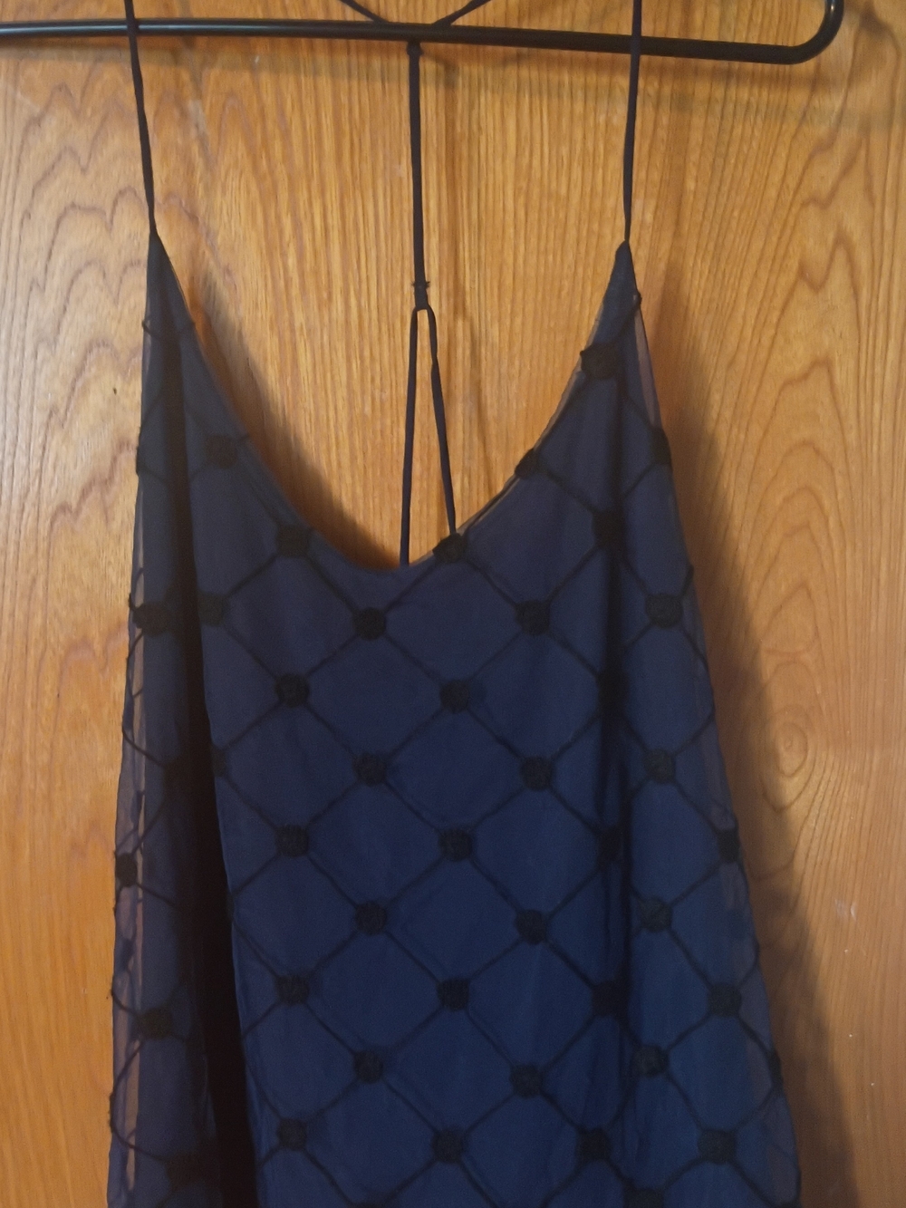 Cooperative Navy Mesh Overlay Spaghetti Strap Cami
